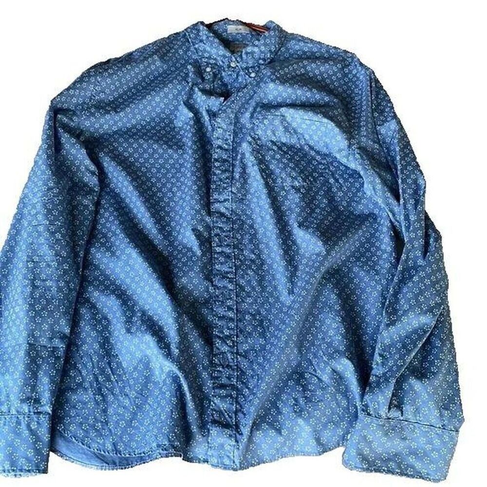 J.Crew Men's XL Slim Fit Organic Cotton Long Sleeve Button‑Up Shirt